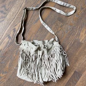 Cream Fringe Purse
